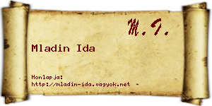 Mladin Ida névjegykártya